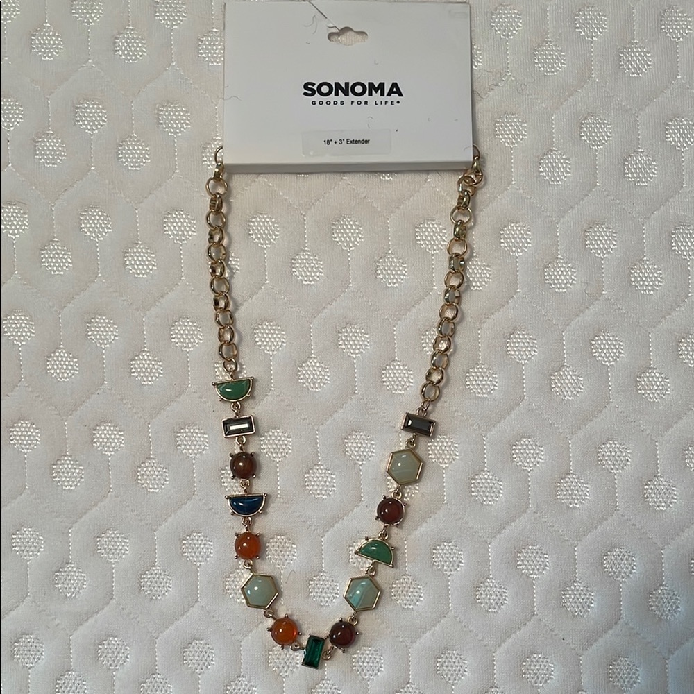 Sonoma Green and Blue Beaded Necklace